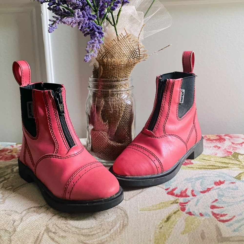 Horze Girls Pink Paddock Boots